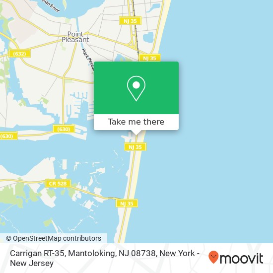Mapa de Carrigan RT-35, Mantoloking, NJ 08738