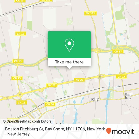 Boston Fitchburg St, Bay Shore, NY 11706 map