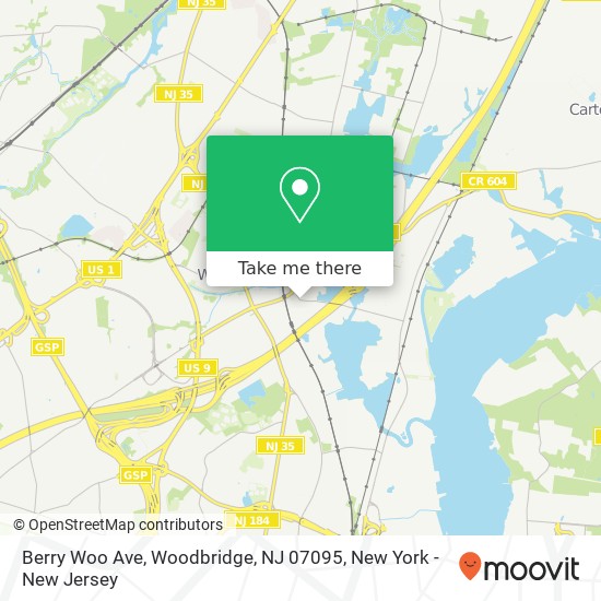 Mapa de Berry Woo Ave, Woodbridge, NJ 07095