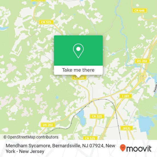 Mapa de Mendham Sycamore, Bernardsville, NJ 07924