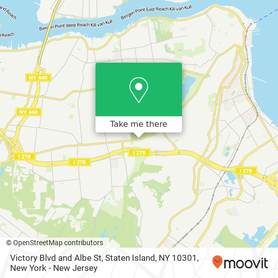 Mapa de Victory Blvd and Albe St, Staten Island, NY 10301