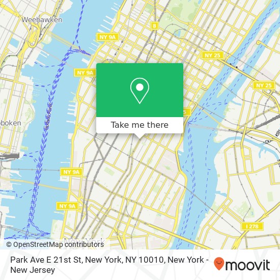 Mapa de Park Ave E 21st St, New York, NY 10010