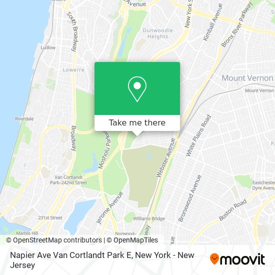 Mapa de Napier Ave Van Cortlandt Park E