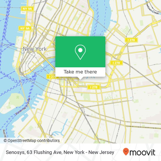 Mapa de Senosys, 63 Flushing Ave