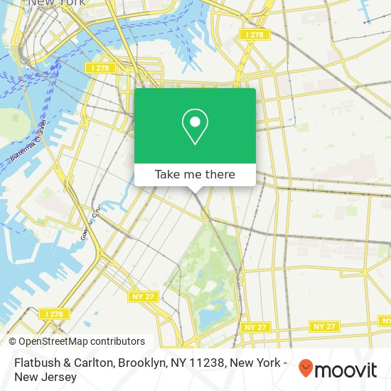 Mapa de Flatbush & Carlton, Brooklyn, NY 11238