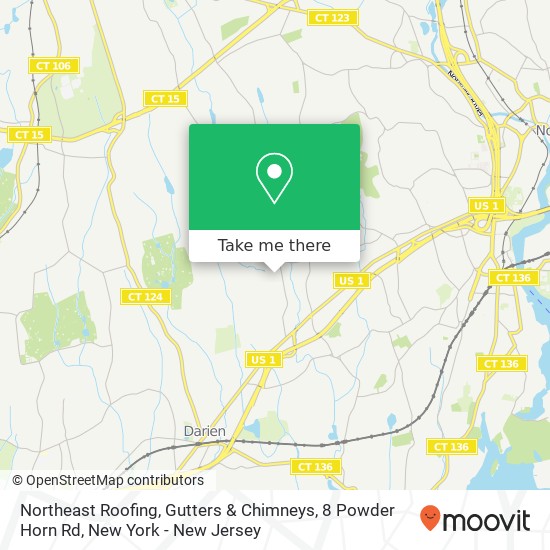 Mapa de Northeast Roofing, Gutters & Chimneys, 8 Powder Horn Rd