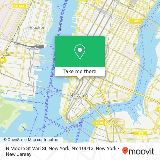 N Moore St Vari St, New York, NY 10013 map