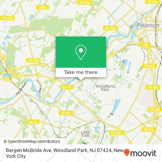 Mapa de Bergen McBride Ave, Woodland Park, NJ 07424