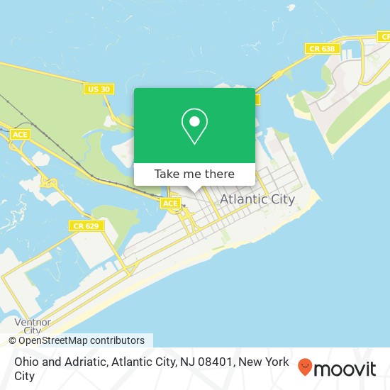 Mapa de Ohio and Adriatic, Atlantic City, NJ 08401