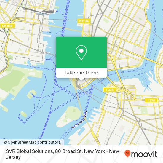Mapa de SVR Global Solutions, 80 Broad St