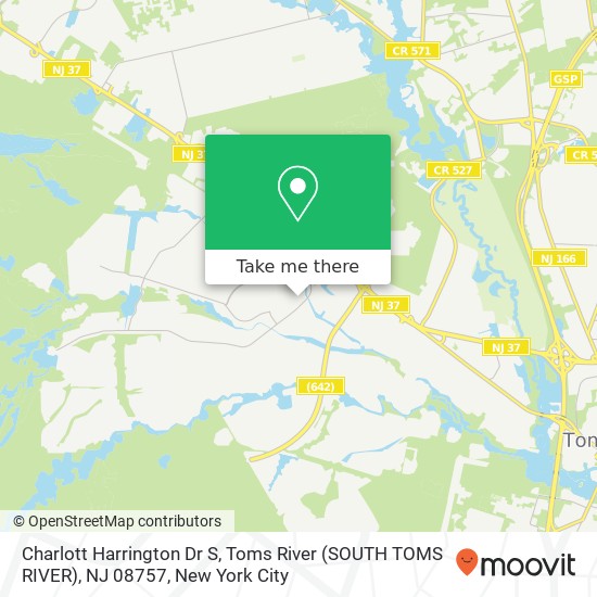 Charlott Harrington Dr S, Toms River (SOUTH TOMS RIVER), NJ 08757 map