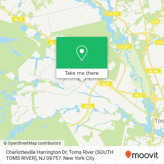 Mapa de Charlotteville Harrington Dr, Toms River (SOUTH TOMS RIVER), NJ 08757