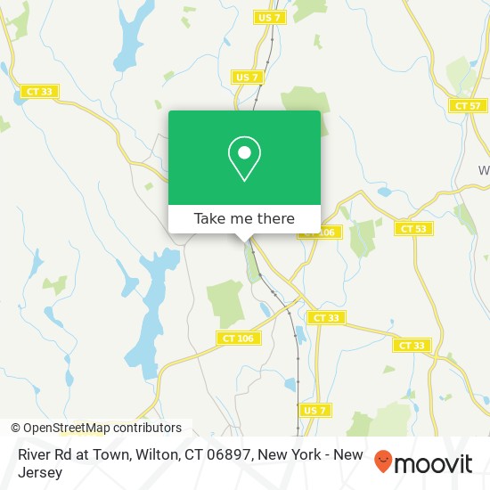 Mapa de River Rd at Town, Wilton, CT 06897