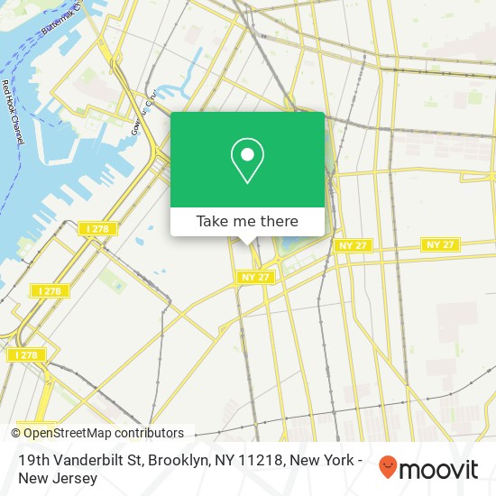 19th Vanderbilt St, Brooklyn, NY 11218 map