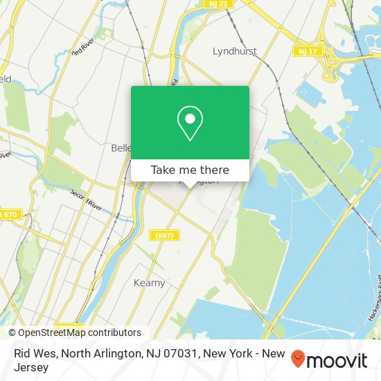 Mapa de Rid Wes, North Arlington, NJ 07031