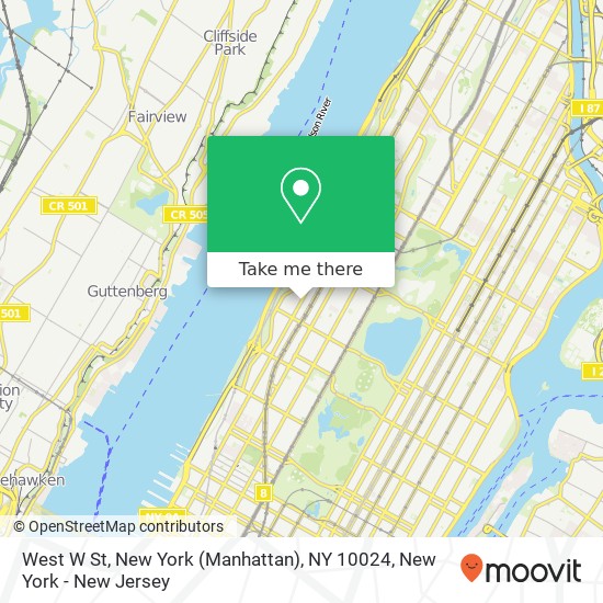 West W St, New York (Manhattan), NY 10024 map