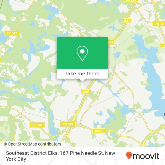 Southeast District Elks, 167 Pine Needle St map