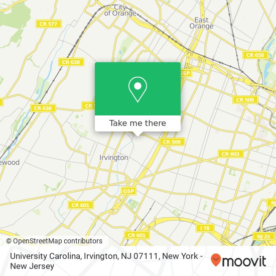 University Carolina, Irvington, NJ 07111 map