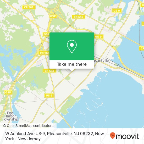 Mapa de W Ashland Ave US-9, Pleasantville, NJ 08232