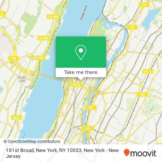 Mapa de 181st Broad, New York, NY 10033