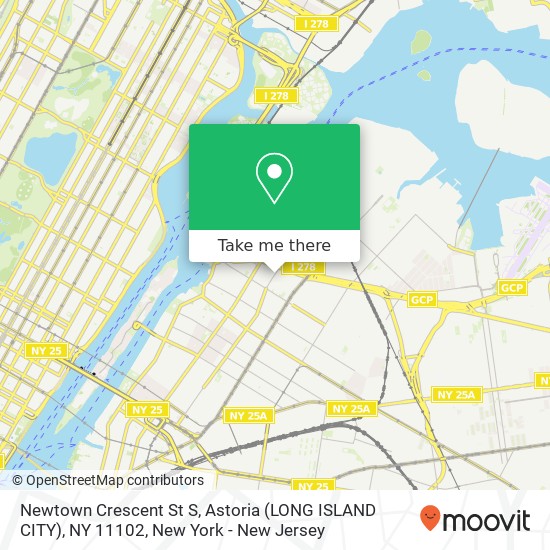 Mapa de Newtown Crescent St S, Astoria (LONG ISLAND CITY), NY 11102