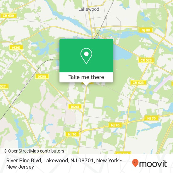 Mapa de River Pine Blvd, Lakewood, NJ 08701