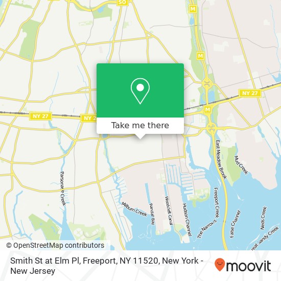 Smith St at Elm Pl, Freeport, NY 11520 map
