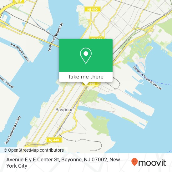 Mapa de Avenue E y E Center St, Bayonne, NJ 07002