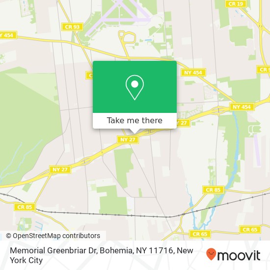 Mapa de Memorial Greenbriar Dr, Bohemia, NY 11716