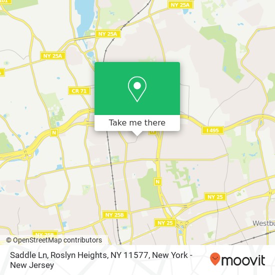Mapa de Saddle Ln, Roslyn Heights, NY 11577