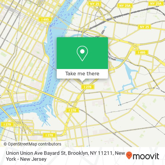 Union Union Ave Bayard St, Brooklyn, NY 11211 map