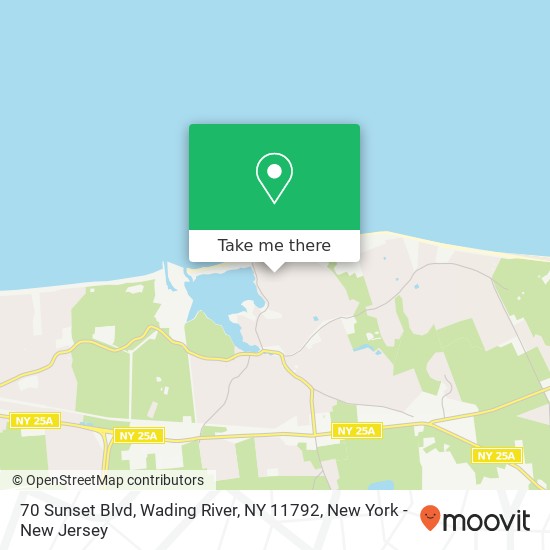 Mapa de 70 Sunset Blvd, Wading River, NY 11792