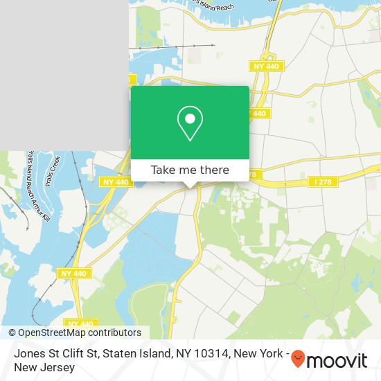 Mapa de Jones St Clift St, Staten Island, NY 10314