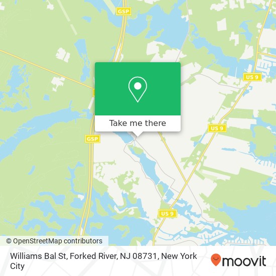 Mapa de Williams Bal St, Forked River, NJ 08731