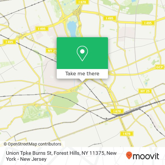 Mapa de Union Tpke Burns St, Forest Hills, NY 11375