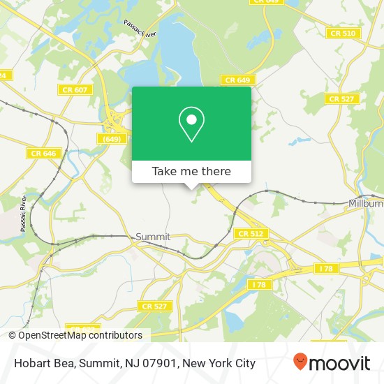 Hobart Bea, Summit, NJ 07901 map