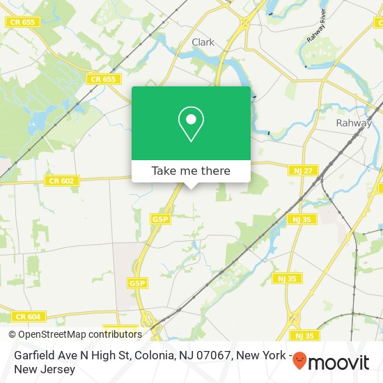 Garfield Ave N High St, Colonia, NJ 07067 map