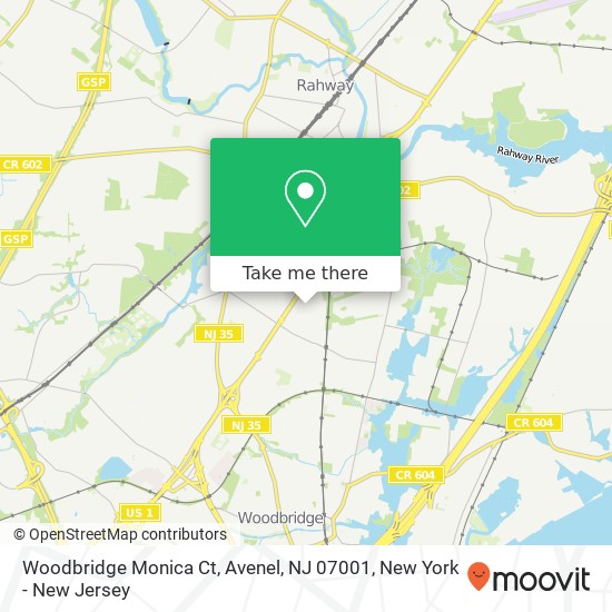 Mapa de Woodbridge Monica Ct, Avenel, NJ 07001