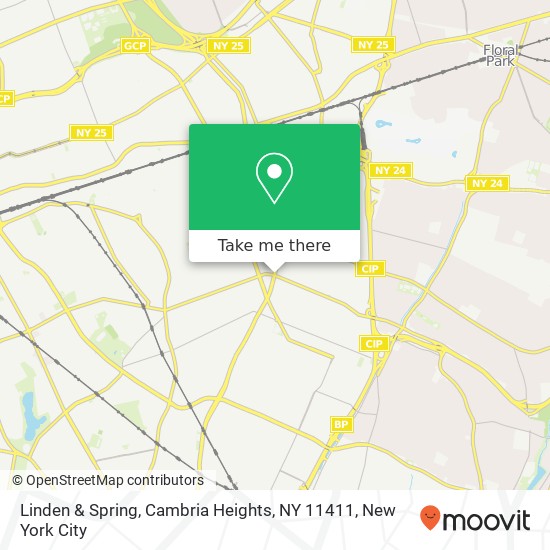 Mapa de Linden & Spring, Cambria Heights, NY 11411