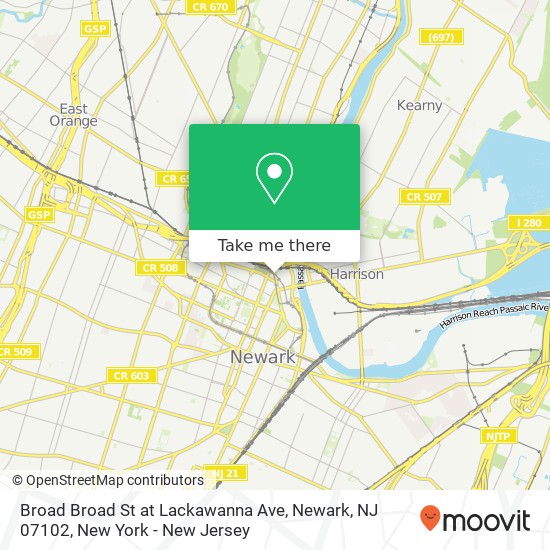 Mapa de Broad Broad St at Lackawanna Ave, Newark, NJ 07102
