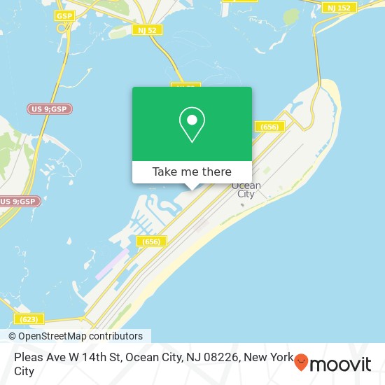 Mapa de Pleas Ave W 14th St, Ocean City, NJ 08226