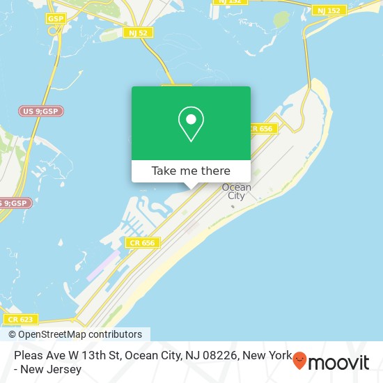 Mapa de Pleas Ave W 13th St, Ocean City, NJ 08226