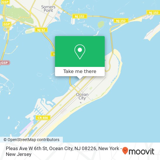 Mapa de Pleas Ave W 6th St, Ocean City, NJ 08226