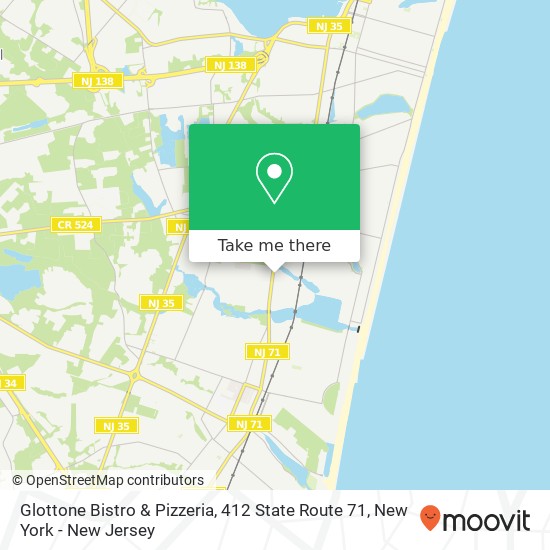 Mapa de Glottone Bistro & Pizzeria, 412 State Route 71