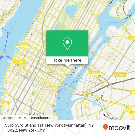 Mapa de 53rd 53rd St and 1st, New York (Manhattan), NY 10022