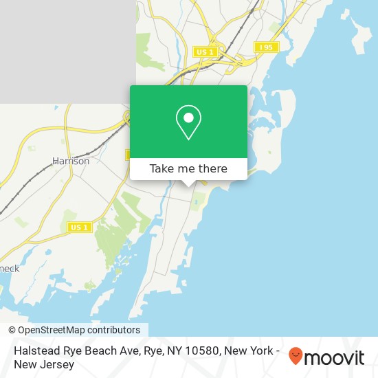 Mapa de Halstead Rye Beach Ave, Rye, NY 10580