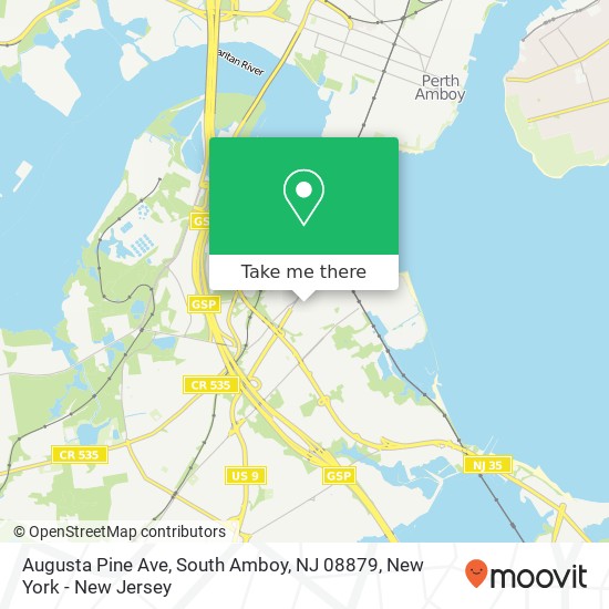 Mapa de Augusta Pine Ave, South Amboy, NJ 08879