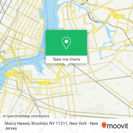 Mapa de Marcy Hewes, Brooklyn, NY 11211