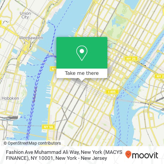 Mapa de Fashion Ave Muhammad Ali Way, New York (MACYS FINANCE), NY 10001