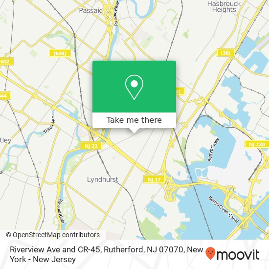 Riverview Ave and CR-45, Rutherford, NJ 07070 map